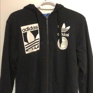 Adidas zipped up hooded jacket